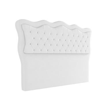 Imagem de Cabeceira Para Cama Box King Eliza I02 Corino Estofado Com Botões Branco D'Rossi