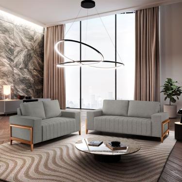 Imagem de Sofá 2x3 Lugares Verona Meu Sofá Online A230 Linho Cinza