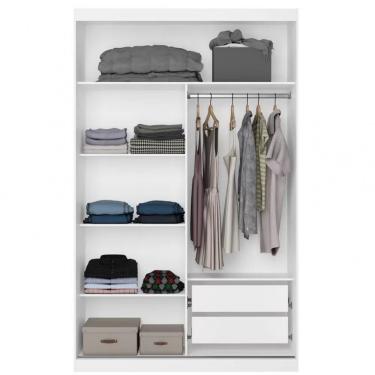 Imagem de Guarda Roupa Solteiro Bartira Paris Com Espelho 2 Portas Branco