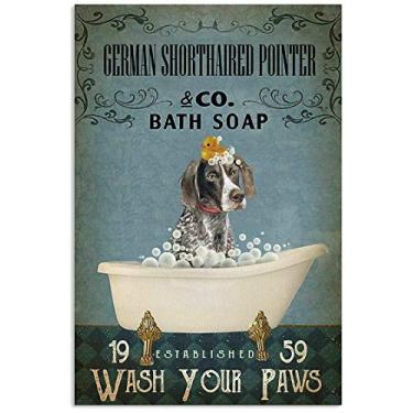 Imagem de YiKue Placa De Lata Vintage Yikue, Ponteiro Alemão Pelo Curto, Decoração Parede Para Café, Bar, Cerveja Casa, 30X20 Cm