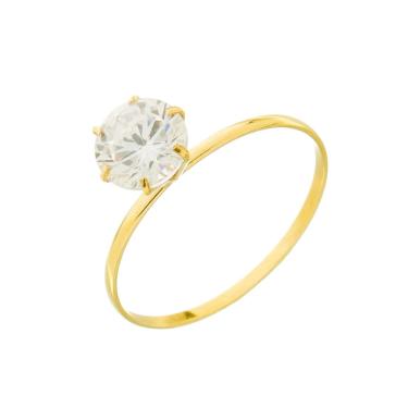 Imagem de Anel Ouro Feminino 18k 750 Zircônia Água Marinha