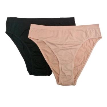 Imagem de Kit 2 Calcinhas Altas Trifil C01971 Nude/Preto, Nude, Preto, EG