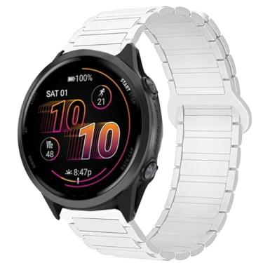 Imagem de Pulseira de substituição esportiva de silicone de liberação rápida de 20 mm e 22 mm compatível com Garmin Forerunner 570 de 42 mm, 47 mm, Forerunner 55, 165, 245, 255, 265, 645 (branca, pulseira de