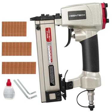Imagem de KEENTECH Pregador pneumático de calibre 23, pistola de pregos com 2160 peças de pregos de 5/81.3 cm a 2.5 cm, micro pinheiro de ar sem cabeça com taxa de atolamento excepcionalmente baixa para