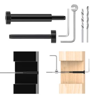 Imagem de RiaYer Kit de Corrimão de Cabo Invisível Preto de 30 Pares, Receptor Invisível e Extremidade de Pino de Pressão, Tensor de Pressão de 1/8" e Terminal Oculto para Poste de Madeira/M (45299, Preto)