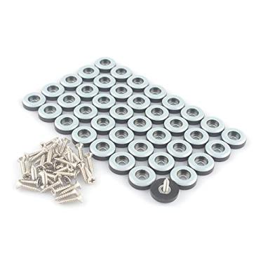 Imagem de CSFMC Almofadas deslizantes de móveis de teflon (40 unidades, base de 19 mm), mesa/cadeira/armário/sofá/deslizantes de PTFE de tamanho pequeno, parafuso de aço inoxidável protege o chão, bloco deslizante resistente para móveis