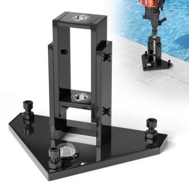 Imagem de JUGGHOME Guia de perfuração para cerca de piscina, ferramenta de guia de perfuração de solo com nível de bolha, auxílio de perfuração para instalação de cerca de segurança de piscina em pisos de