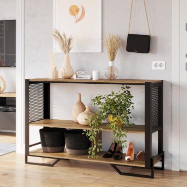 Imagem de Aparador Industrial para Sala com Laterais Teladas P1021 Preto 