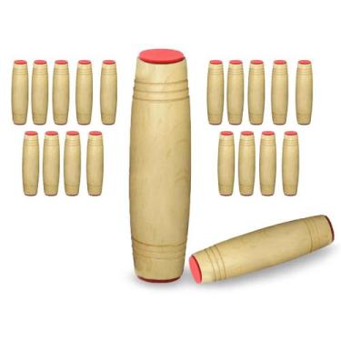 Imagem de Fidget Mokuru Stick Bastao Roller Anti Stress Madeira Kit com 20 Unida