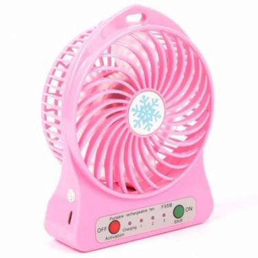 Imagem de Mini Ventilador Portátil Mesa Usb Com 3 Vel Potente Rosa