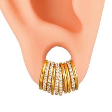 Imagem de Twolobes Argolas de septo de 5/10 peças, 16G/1,2*(6-8-10) mm Anéis de nariz de segmento CZ de aço inoxidável cirúrgico, brincos de argola de cartilagem clicker para torre, Daith, Tragus, padrão de