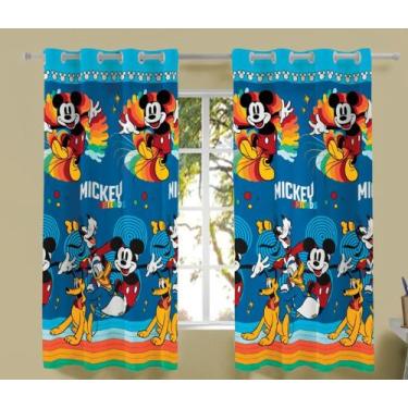 Imagem de Cortina Microfibra Infantil Mickey 1,50 m x 1,80 Com 2 peças - Lepper