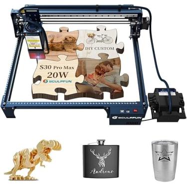 Imagem de SCULPFUN S30 Pro Max Gravador a Laser de 20W Máquina de Corte a Laser com Assistência Automática ao Ar O Eixo de Gravação X/Y Pode Ser Estendido Até 935x905 mm