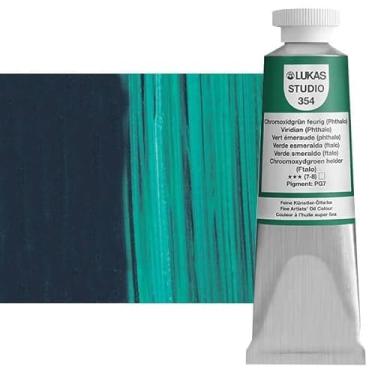 Imagem de Lukas Tintas a óleo Studio Artist – Tinta a óleo de alto pigmento feita com pasta natural para artistas, pintura, teoria da cor, presentes e muito mais! – [Viridian (Phthalo) – 37 ml]