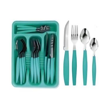 Imagem de Kit de Talheres Inox Canadá 25 Peças Faqueiro Colher Sopa Sobremesa Ga