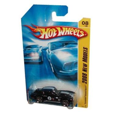 Imagem de Mattel Hot Wheels 2008 New Models Series 1:64 Scale Die Cast Metal Car # 8 of 40 - Black Luxury Exotic Coupe Corvette Grand Sport