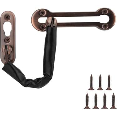 Imagem de Fechadura De Corrente De Segurança De Porta, Corrente De Porta Trava De Segurança De Aço Inoxidável Corrente Envolta Em Couro Antifurto Para Aplicações Externas Casa Hotel Escritório Privac