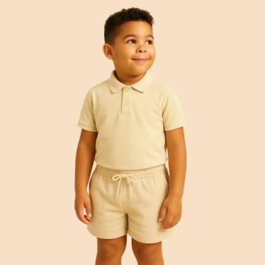 Imagem de Bermuda Infantil Masculina de Linho com Cordão Conforto Ideal para Pas
