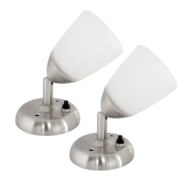 Imagem de Luzes de leitura para trailers, lâmpadas de cabeceira interiores de 12 volts com interruptor, arandelas de parede, iluminação branca quente 3000K, 3W, 160 lúmens, 8 x 14,5 cm, conjunto de 2