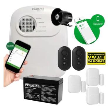 Imagem de Kit Alarme Sem Fio Intelbras ANM 24 NET com 3 Sensores de Abertura e A