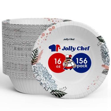 Imagem de Taças de papel descartáveis JOLLY CHEF 473 ml com estampa floral 156 c