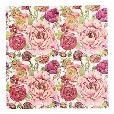 Imagem de Guardanapo De Papel Com Estampa De Rosa Colorida 33cm 20pcs Para Resta