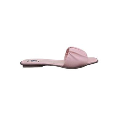 Imagem de QR Shoes, Sandália Rasteira Feminina Flat Slide Tira Acolchoada Conforto Cor:Blush;Tamanho:38