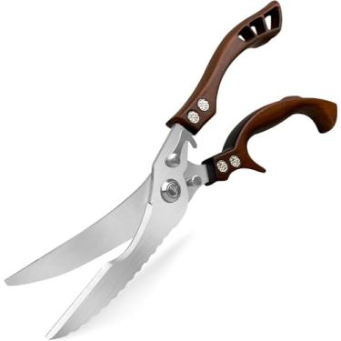 Imagem de LUPOGRIGIO Tesouras de cozinha, tesouras de aves, resistentes, tesouras de cozinha de aço inoxidável, para peru, frango, ação de graças, dia de Natal