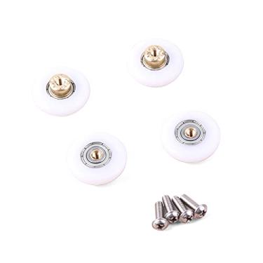 Imagem de BTHEShower 4 rolos para porta de chuveiro, diâmetro do rolo 19/23/25/27 mm, cobre + POM + rodas de nylon, 4-6 mm de espessura