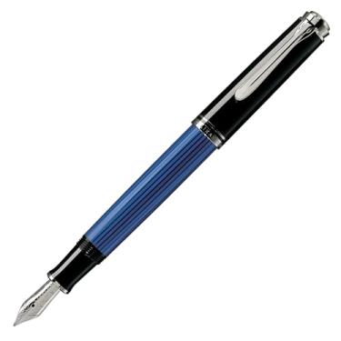 Imagem de Pelikan Souverän M405 caneta-tinteiro com caixa de presente, ponta larga, preto/azul, 1 cada (932780)