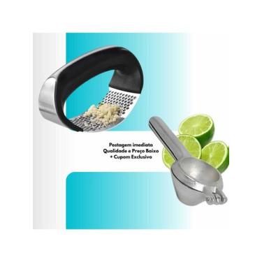 Imagem de Espremedor de Alho + Espremedor de Limão Inox Prático - NoBrand, Kit C