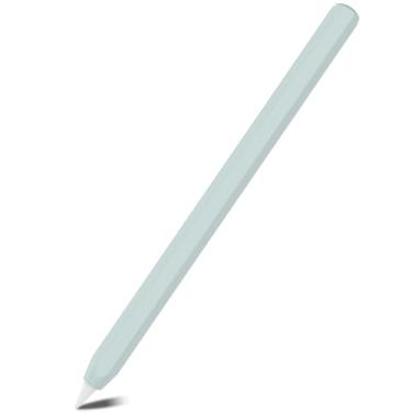 Imagem de SSS·GRGB Capa de silicone Apple Pencil compatível com Apple Pencil 2ª geração e Apple Pencil Pro, silicone ultrafino compatível com carregamento magnético e toque duplo (1 pacote, cinza)