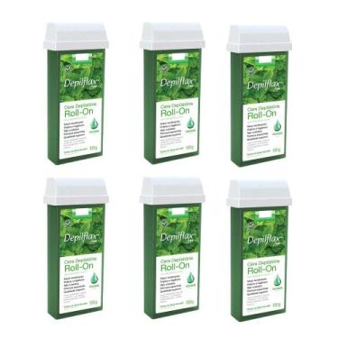 Imagem de Kit 6 Refil Ceras Depilação Hortelã Refil Roll On Depilatória Depilfla