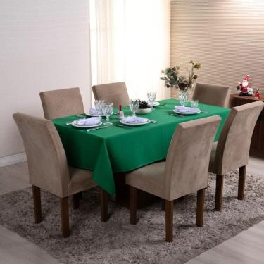 Imagem de Toalha De Mesa Basic 1 Peça 2,00m X 1,40m 6 Lugares Tecido Oxford 100% Poliéster - Verde