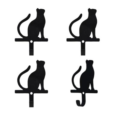 Imagem de FoyaHome Ganchos de parede de animais vintage, 4 peças de casaco fofo de gato e cachorro porta-chaves para parede, decorativo para entrada, banheiro, cozinha, para pendurar jaquetas, roupas, chapéus