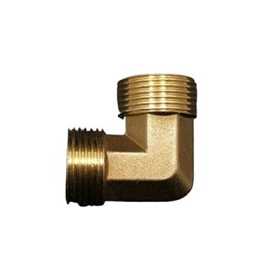 Imagem de WWECCQIJ Cotovelo de latão 90 graus DN25 conector de acoplamento adaptador de encaixe de tubo macho de 1 polegada