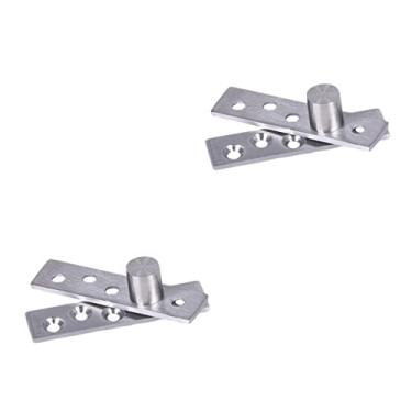 Imagem de 2 peças de rotação 360 graus de madeira inoxidável oculto mm * mm acima portas escondidas fora do eixo da porta oculta tamanho de armário de armário resistente prata para dobradiça excêntrica de