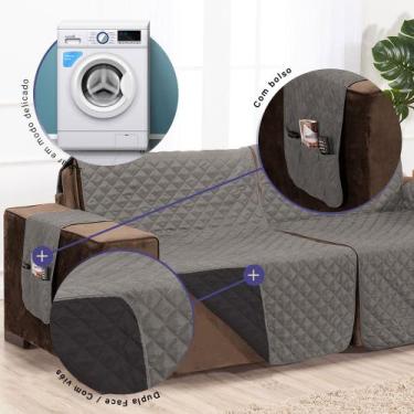 Imagem de Capa Protetora de Sofá Retrátil Assento 2,40m Dupla Face - MR ENXOVAIS