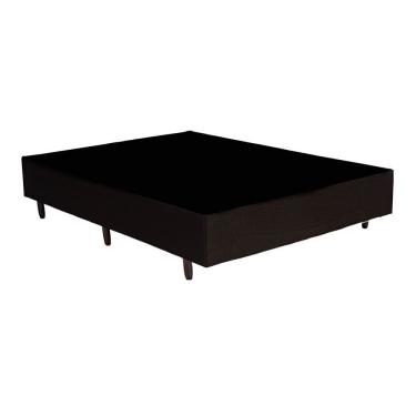 Imagem de Base Cama Box Casal 138x188 Cinza Estrutura Madeira Eucalipto Reforcada Suporte 150kg/m com Pes