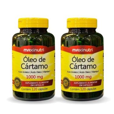 Imagem de Kit 2 Óleo de Cartamo Ácido Linoleico Ácido Oleico e Vitamina E 1000mg