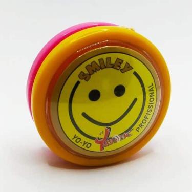 Imagem de Kit Com 3 Yoyo York Profissional Smiley Eixo Fixo Ioio,yo-yo, Amarelo/