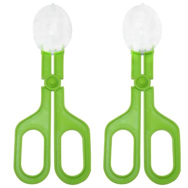 Imagem de PZRT 2 pinças para alimentação anfíbia, verde, 17 cm de comprimento, ferramenta de limpeza de estrume de réptil para dragões barbudos, lagartos, lagartixas, pequenas tartarugas, sapos e outros animais