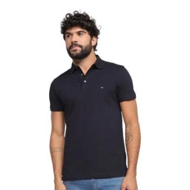 Imagem de Camisa Polo Tommy Hilfiger Liquid Cotton Cuff Slim Marinho-Masculino