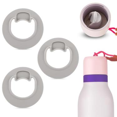 Imagem de 3 peças de substituição de rolha de garrafa de água para Owala FreeSip Twist 510 g 680 g, acessórios de tampa superior de vedação de silicone livre de BPA para Owala FreeSip Twist Series (cinza)