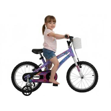 Imagem de Bicicleta Infantil Feminina Baby Girl Aro 16 Athor Rodinhas, Violeta