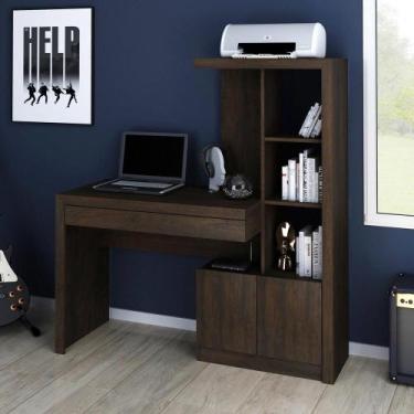 Imagem de Escrivaninha Estante Com 2 Portas E Gaveta Cr25040 Rustica - MULTIMOVE