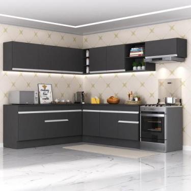 Imagem de Armário De Cozinha Completa De Canto Preto/branco - MULTIMOVEIS