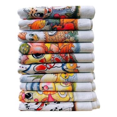 Imagem de Pano De Prato Estampado Bainha Kit Com 10 Peças Pano A Pano