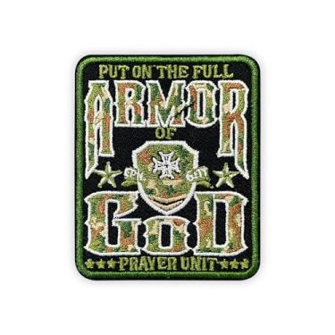 Imagem de MEIYSTICK Remendos bordados com gancho e laço militar Put On The Full Armor Of God para mochilas, chapéus, colete para cães, tamanho 7,6 cm, aplique tático para roupas, remendos de bordado para