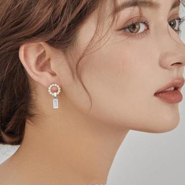 Imagem de 60 peças de brincos retangulares prateados com cola em fiança para fazer pingentes de vidro DIY